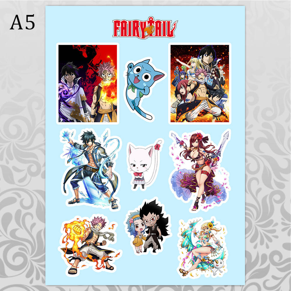 

Стикеры Аниме Fairy Tail без порезки 04, Разные цвета