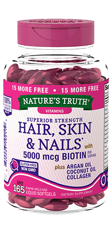 

Nature's Truth Hair Skin Nails with 5000 mcg Biotin 165 softgels USA
