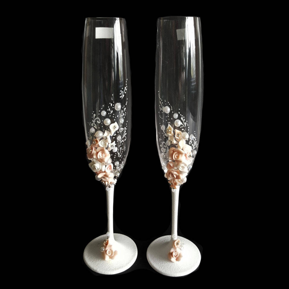 

Набор свадебных бокалов стеклянных Bohemia Sandy (VIP) 250 мл 2 шт (2331), Белый