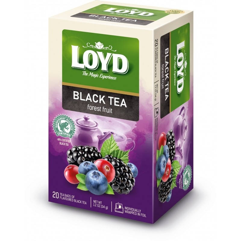 

Чай черный Black Tea Forest Fruit с лесными ягодами Loyd 20 пакетов 34 г Польша