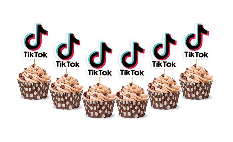 

Топперы для капкейков фигурные "Tik Tok", 6 шт