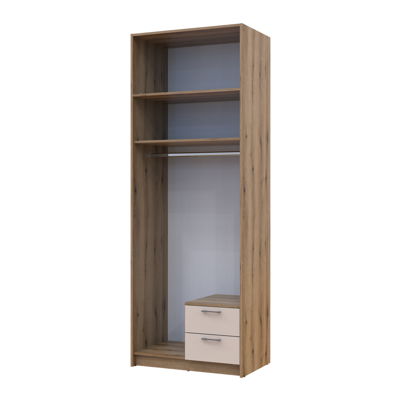 Розпашна Шафа для одягу Doros Ронді з антресолею Дуб Артізан/Кашемір 2ДСП 82х52х236 (80737809) 3
