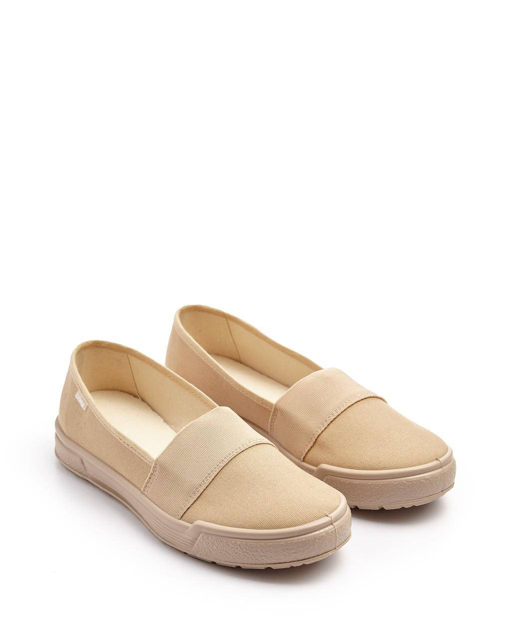 

Текстильные женские слипоны летние повседневные тапочки бежевые ERICA