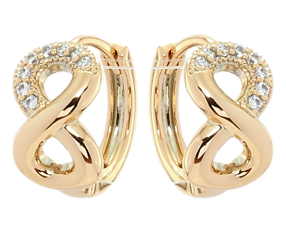 

Серьги Xuping Позолота 18K колечки "Восьмерки с цирконием"