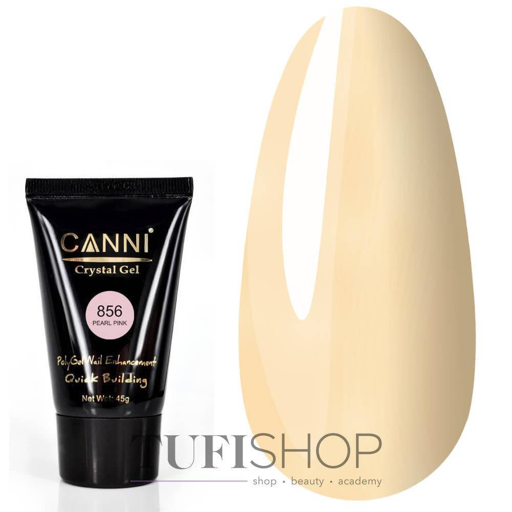 

Акригель Canni Poly Nail Gel №856 - жемчужный розовый с микроблеском, 45 г