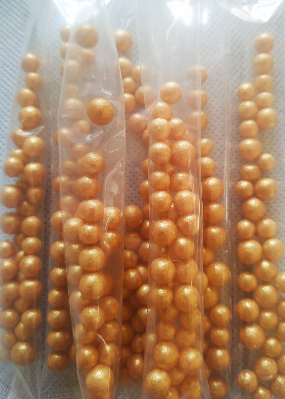 

Кульки цукрові перламутрові ЗОЛОТО д 5 мм