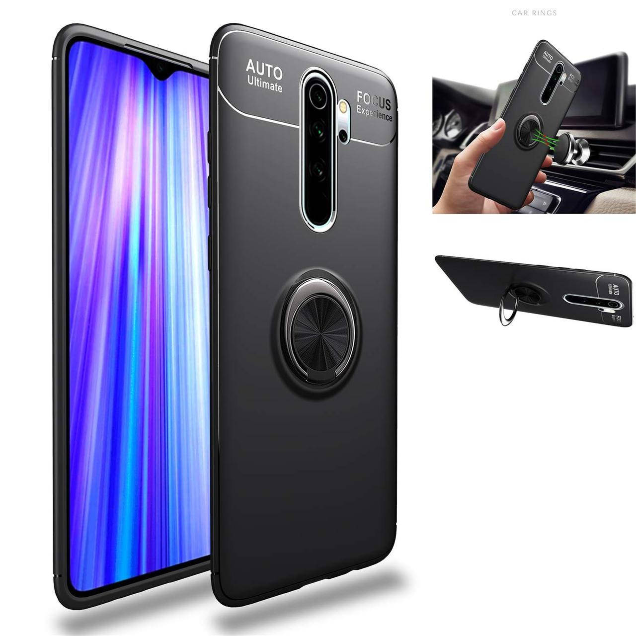 

Чехол TPU Ring для Xiaomi Redmi Note 8 Pro бампер с кольцом Black
