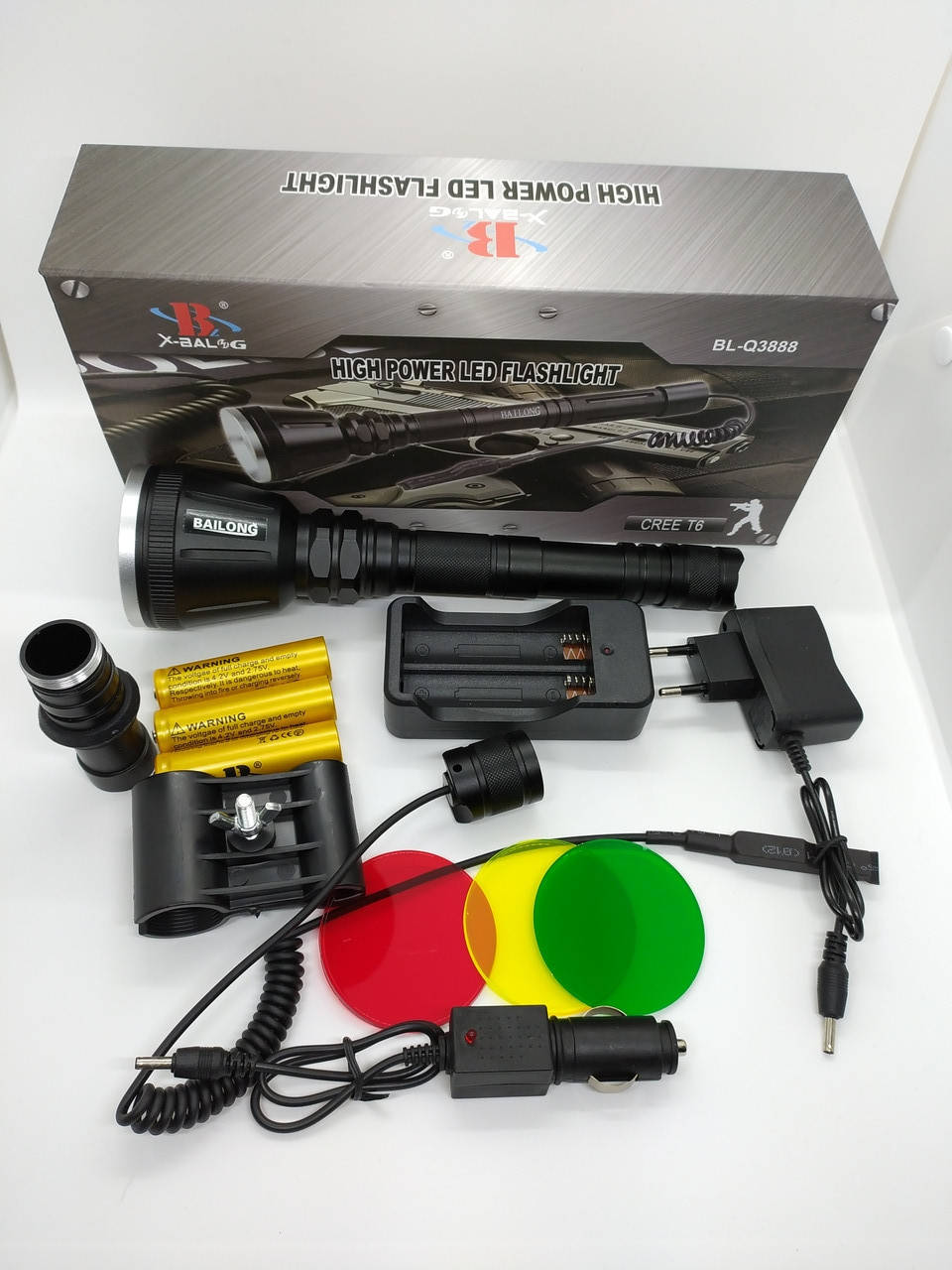 

Фонарь подствольный Police BL-Q3888 T6 светофильтры