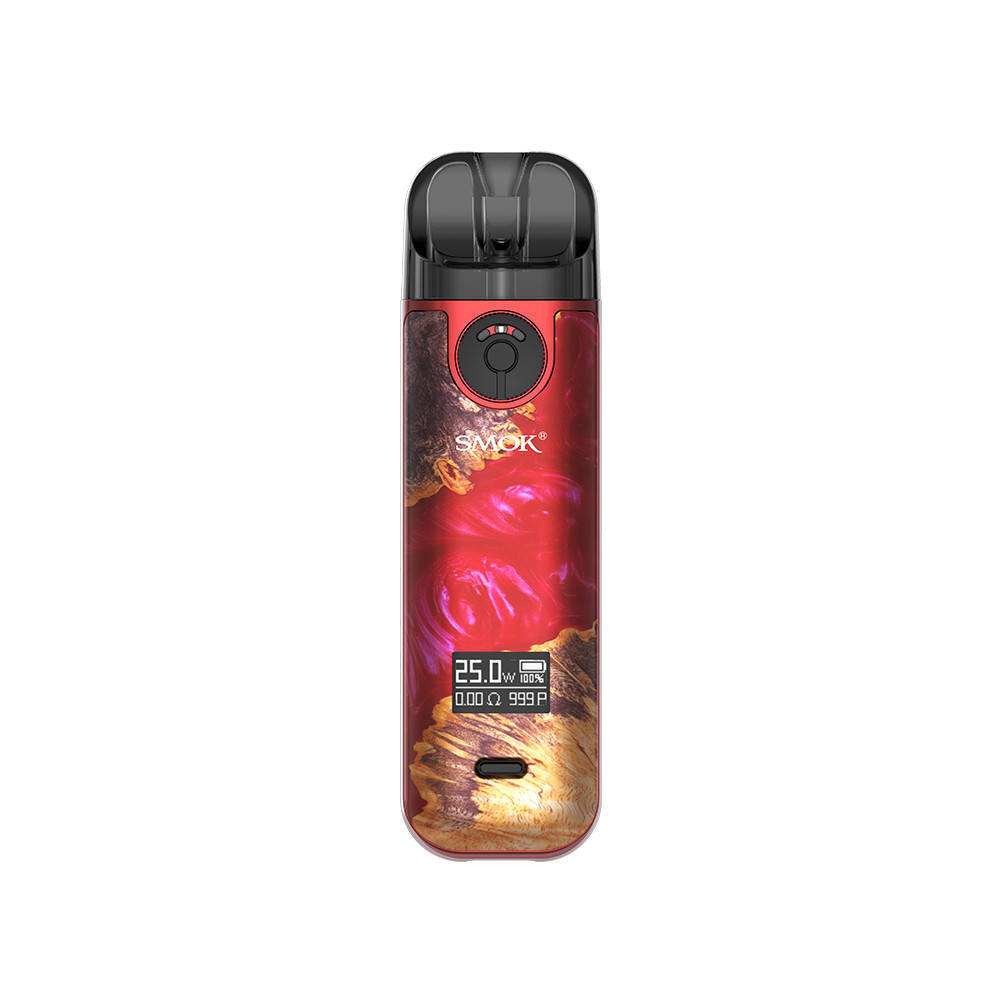 

Smok Novo 4 25W Pod Kit 800 мАч pod система Red Stabilizing Wood, Черный
