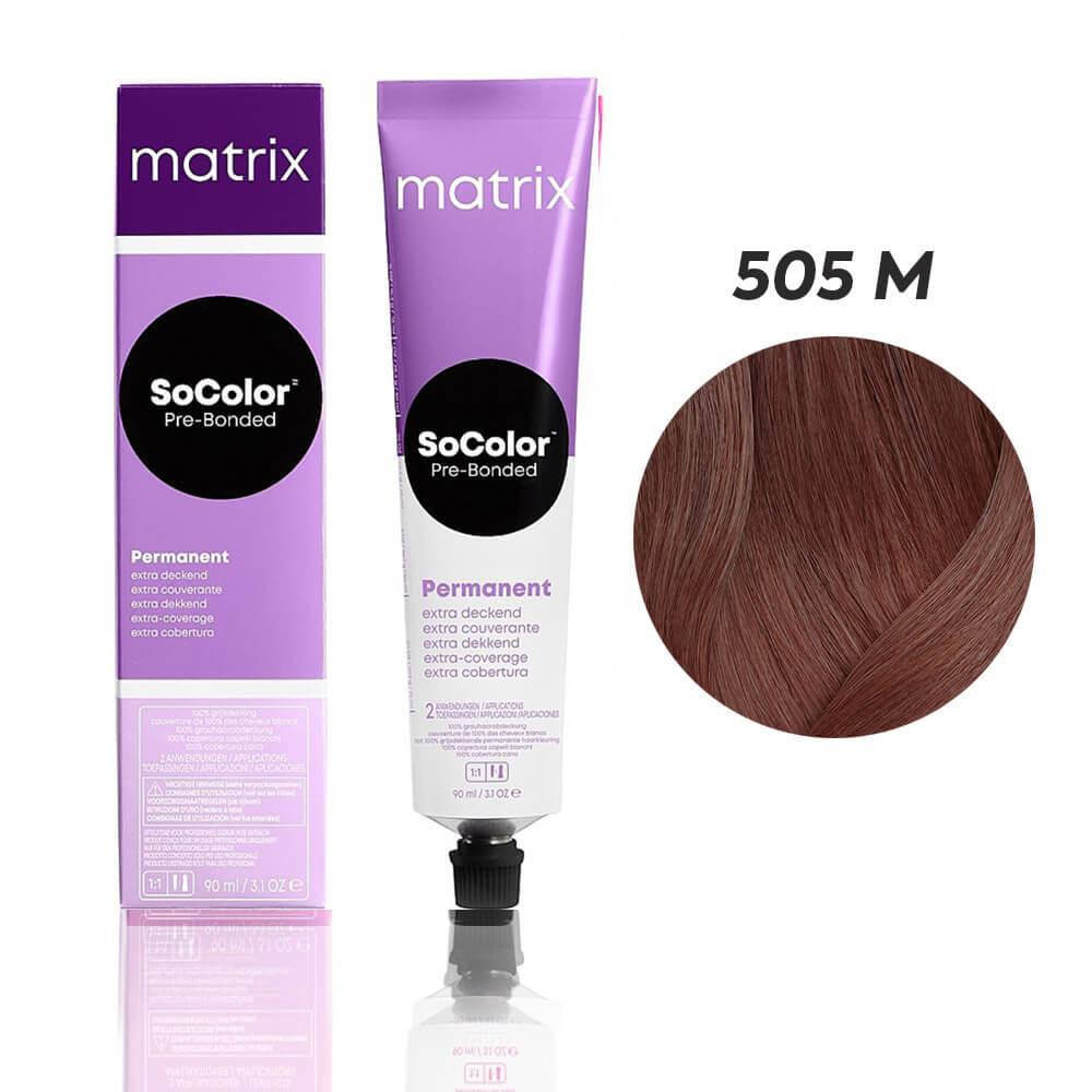 

Стойкая крем краска для волос Matrix SOCOLOR.Pre-Bonded Extra Coverage 505M 90 мл