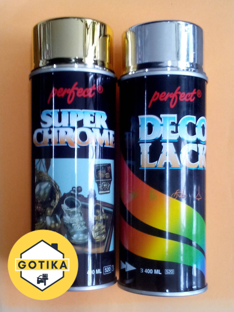 

Краска аэрозольная Deco Lack Chrome Хром Золото баллончик 400мл, Золотистый