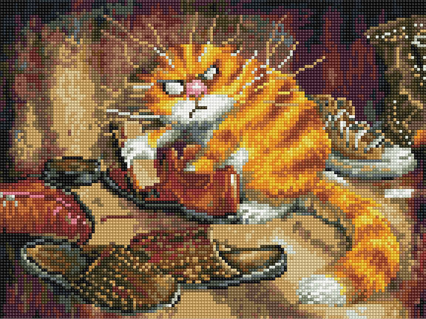 

Алмазная вышивка (мозаика) 30x40 см Недовольный кот Rainbow Art