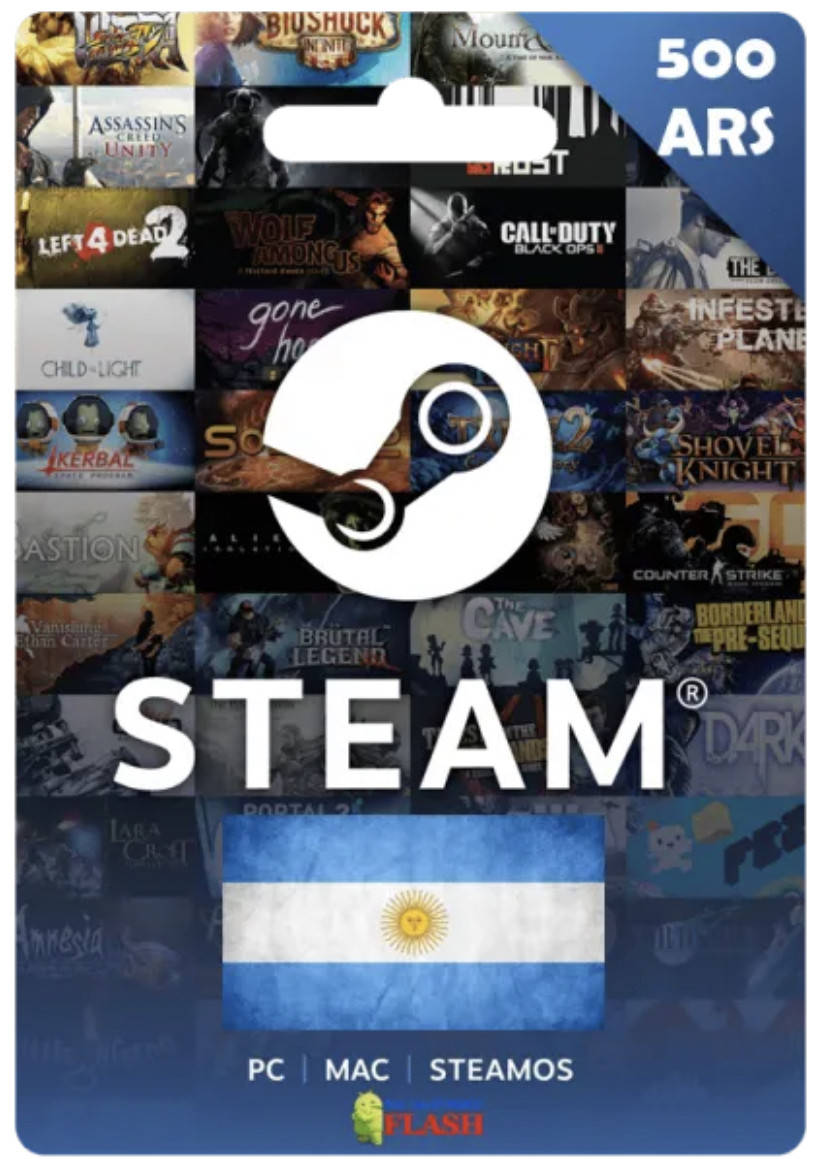 

Подарочная карта Steam Gift Card на сумму 500 ARS (ARGENTINA)