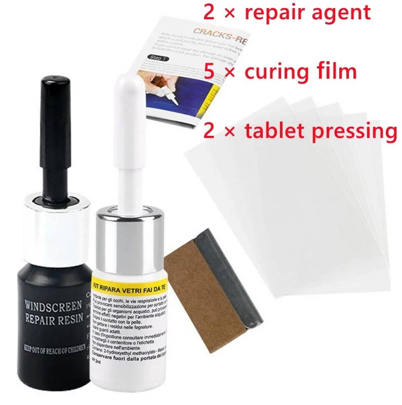 

4мл Набор для ремонта трещин стекла Клей полимерный на лобовом ветровом домашнем телефонном стёклах Ремонт