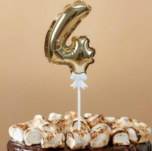 

Цифра самонадувная золото "4", 14 см