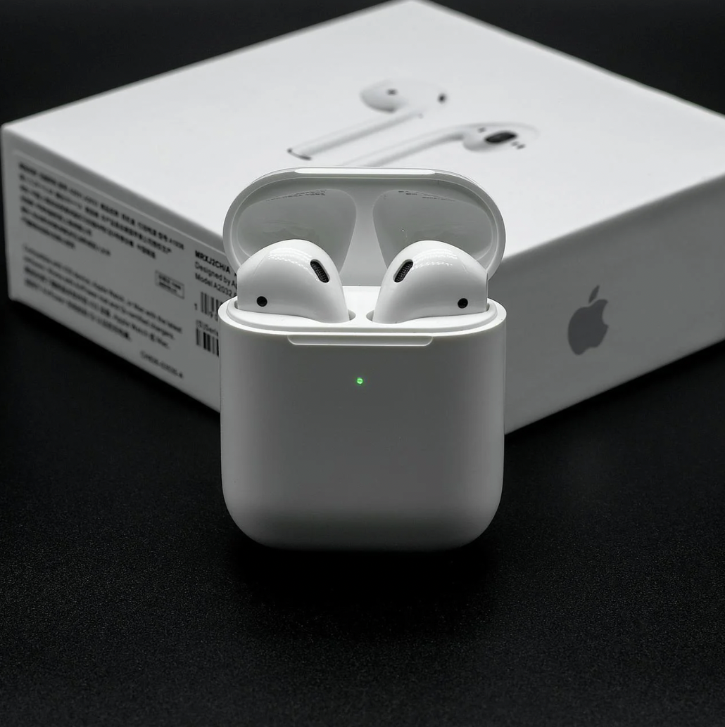 

Наушники Apple AirPods 2 Bleutooth Гарнитура 1:1 с беспроводной зарядкой Блютуз наушники АирПодс 2, Белый