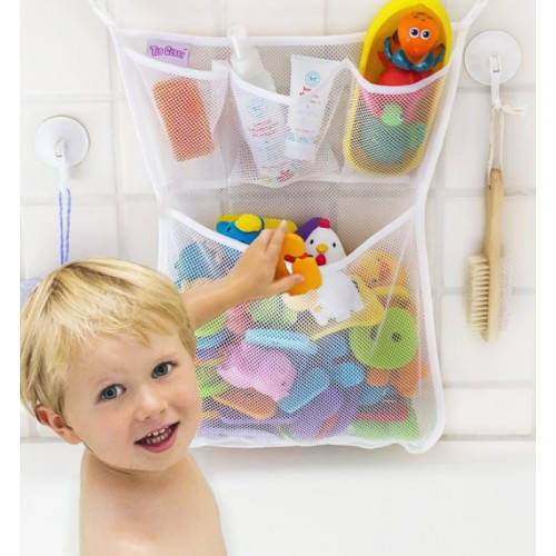 

Органайзер для детских игрушек на присосках в ванную. Toys bag Large