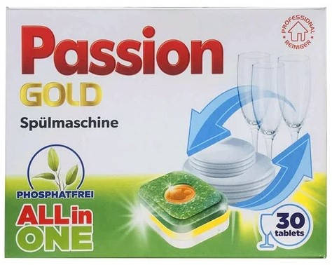 

Таблетки для посуд.машини Passion Gold 30 шт.