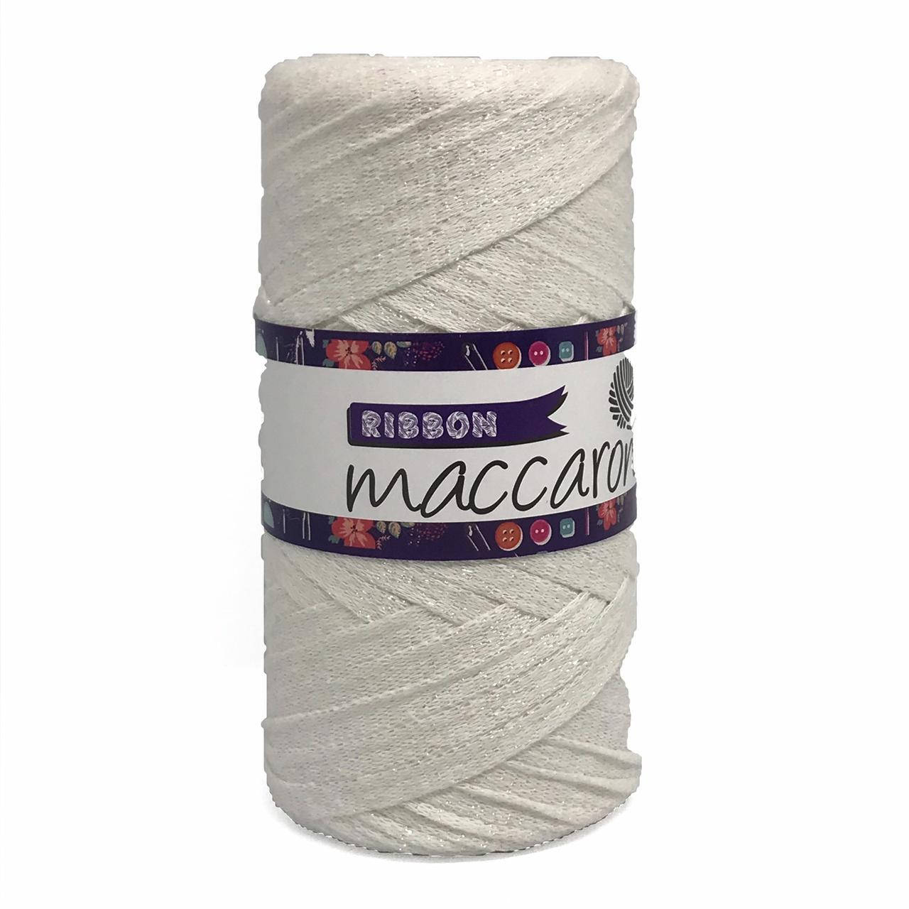 

Плоский шнур Ribbon Glitter с люрексом Maccaroni , белый с перламутром