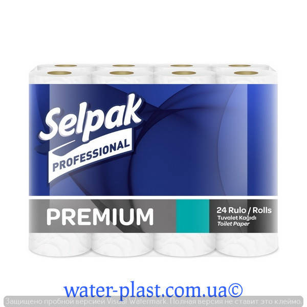 

Туалетная бумага трехслойная целюллозная selpak professional premium 24 рулона, Белый