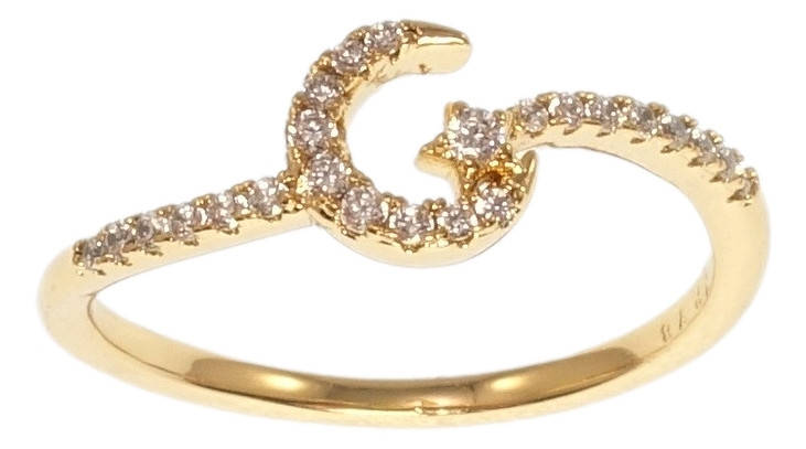 

Кольцо Xuping Позолота 18K "Полумесяц со звездой" р.17,18,18.5