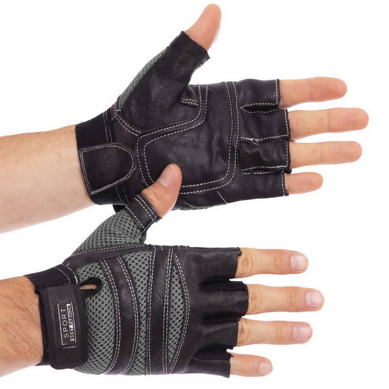 

Перчатки для кроссфита и воркаута кожаные SPORT WorkOut BC-120 L