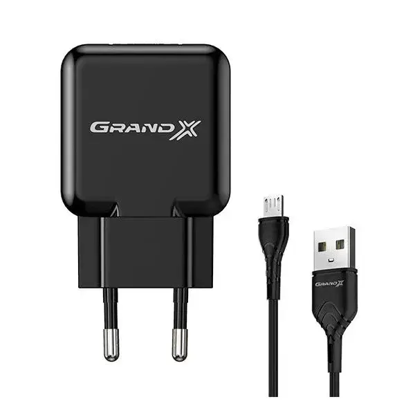 

Сетевое зарядное устройство для телефона Grand-X CH-03UMB Black (microUSB 1xUSB 2.1A 5V )