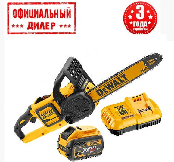 

Аккумуляторная цепная пила DeWALT DCM575X1 (54В, 3Ач, 400мм)