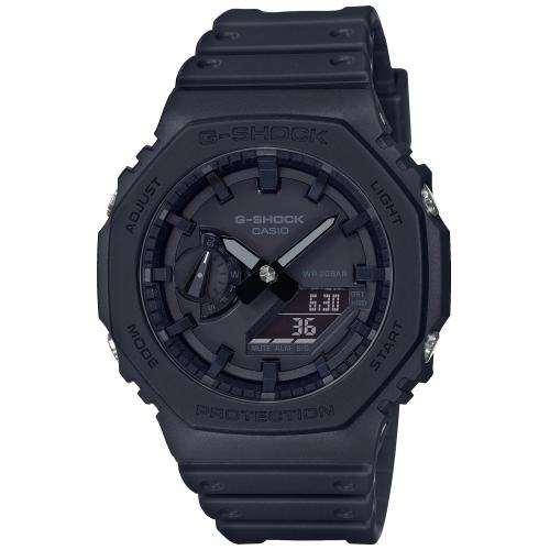 

Черные полимерные мужские наручные часы Casio оригинал Япония G-Shock GA-2100-1A1ER с полимерным ремешком