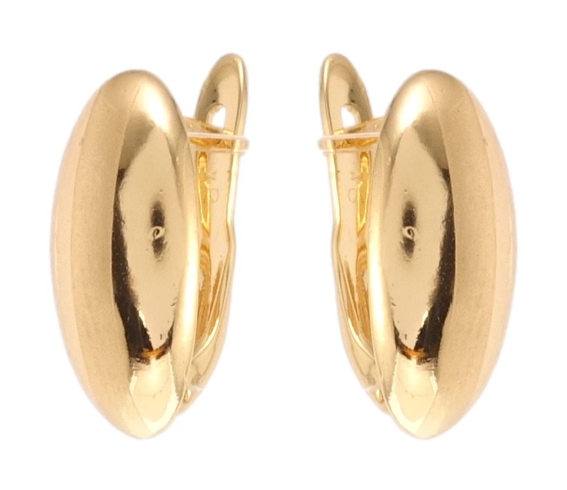 

Серьги Xuping Позолота 18K английский замок "Овалы с полосой напылением"