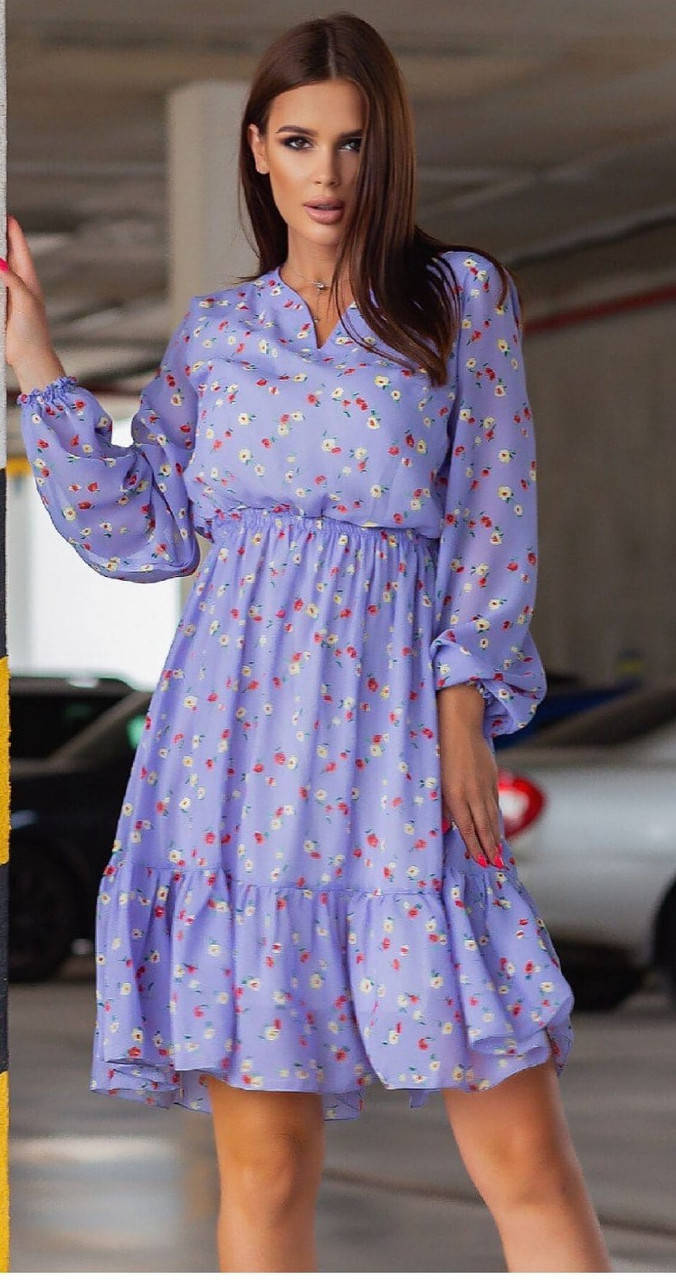 

Стильное женское летнее платье, платье шифоновое летнее, модное платье в цветочный принт