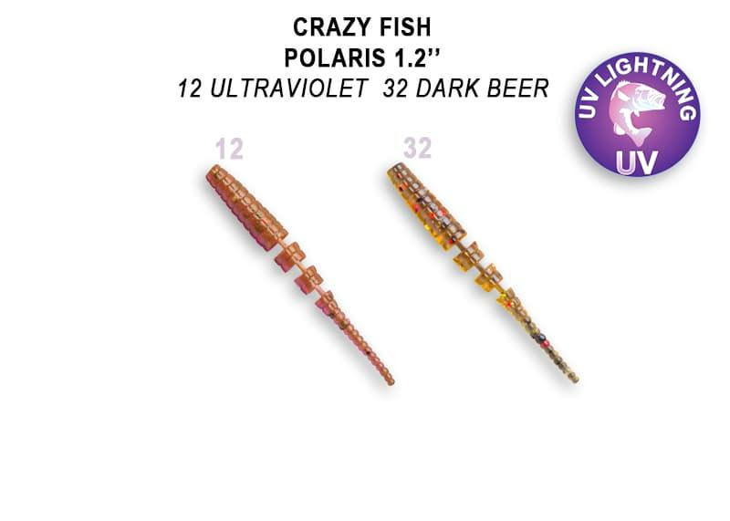 

Съедобный силикон Crazy Fish Polaris 1.2" 61-30-12/32-6 кальмар