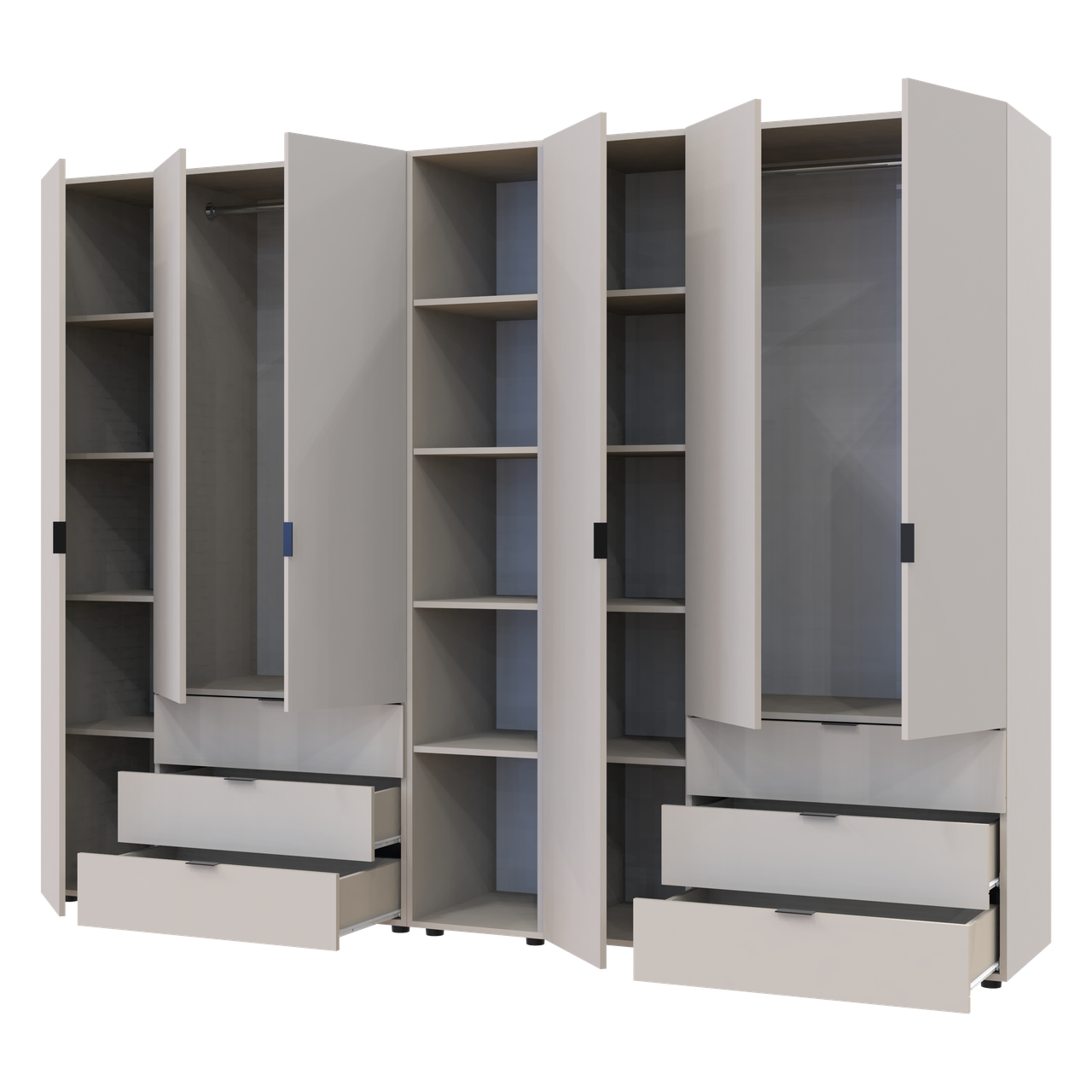 Розпашна Шафа для одягу Doros Гелар з Етажеркою Кашемір 3+3 ДСП 270.6х49.5х203.4 (80737652) 4