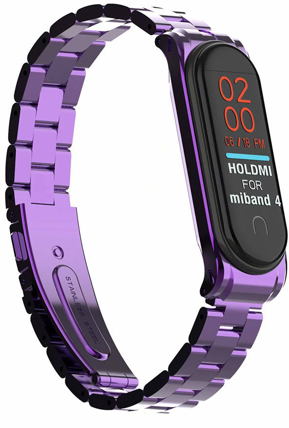 

Ремешок BeWatch для Mi Band 3/4 "Steel" металл Фиолетовый