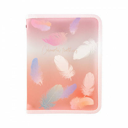 

Папка об'ємна на блискавці А5+, Colourful Feather 04 1808-94-A