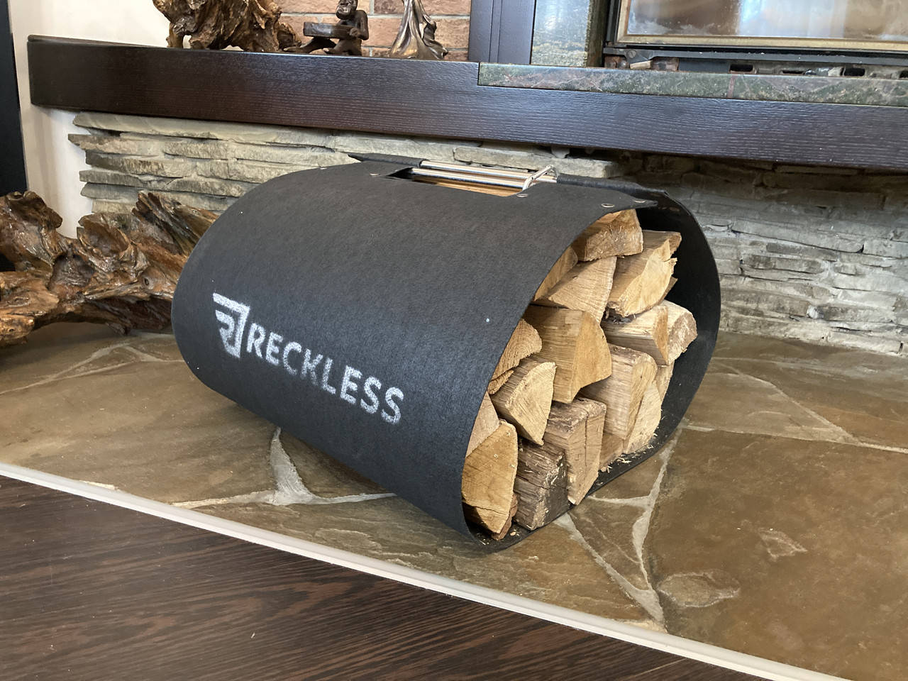 

Сумка для дров, дровница, плотная, жесткая, компактная 112х40 см Reckless, Черный
