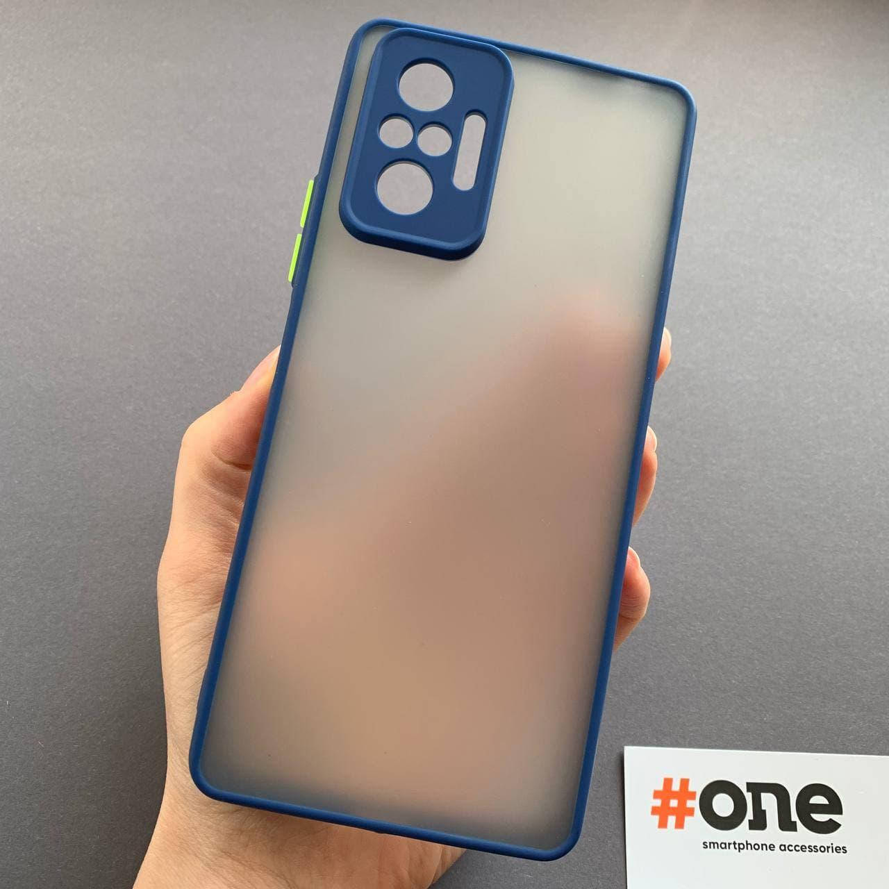 

Чехол для Xiaomi Redmi Note 10 Pro с цветными кнопками плотный матовый чехол на сяоми нот 10 про синий TCB