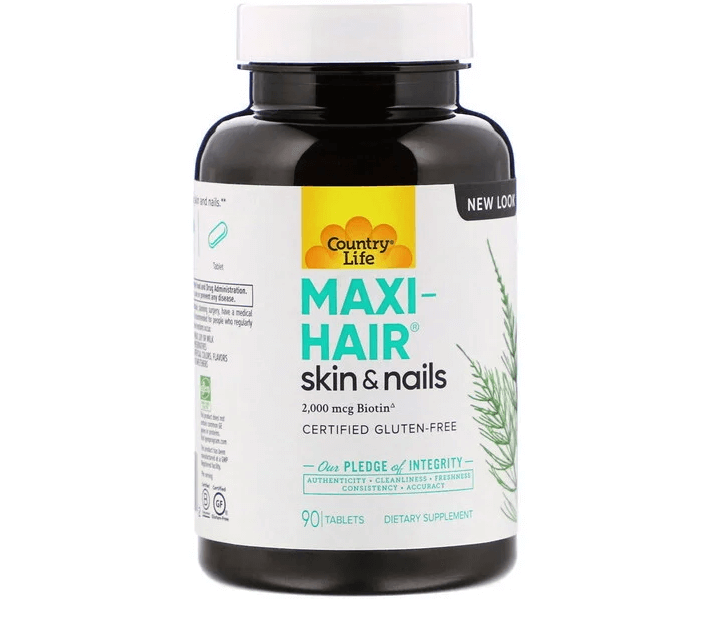 

Country Life, Maxi-Hair (90 таб.), витамины для волос, кожи и ногтей
