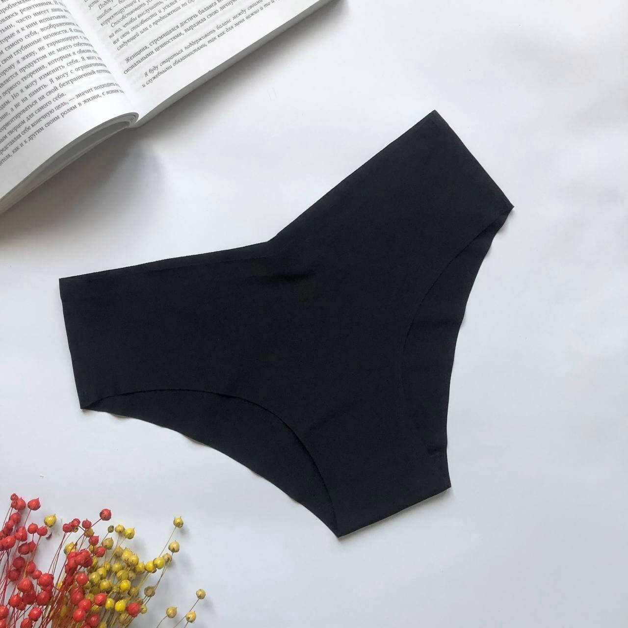 

Женские трусы слипы бесшовные Finetoo Черный, M