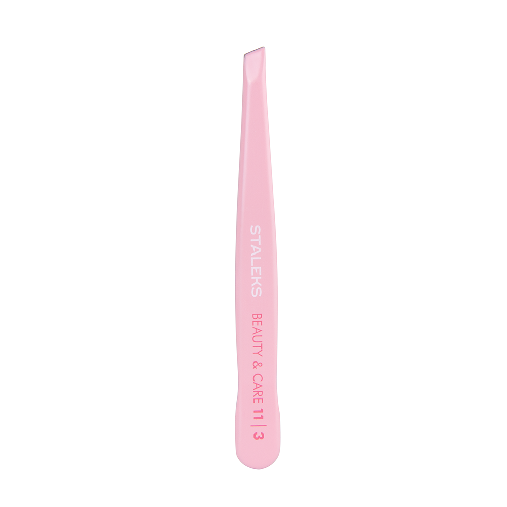 

Пинцет для бровей скошенный STALEKS BEAUTY & CARE 11 TYPE 3 розовый, TBC-11/3