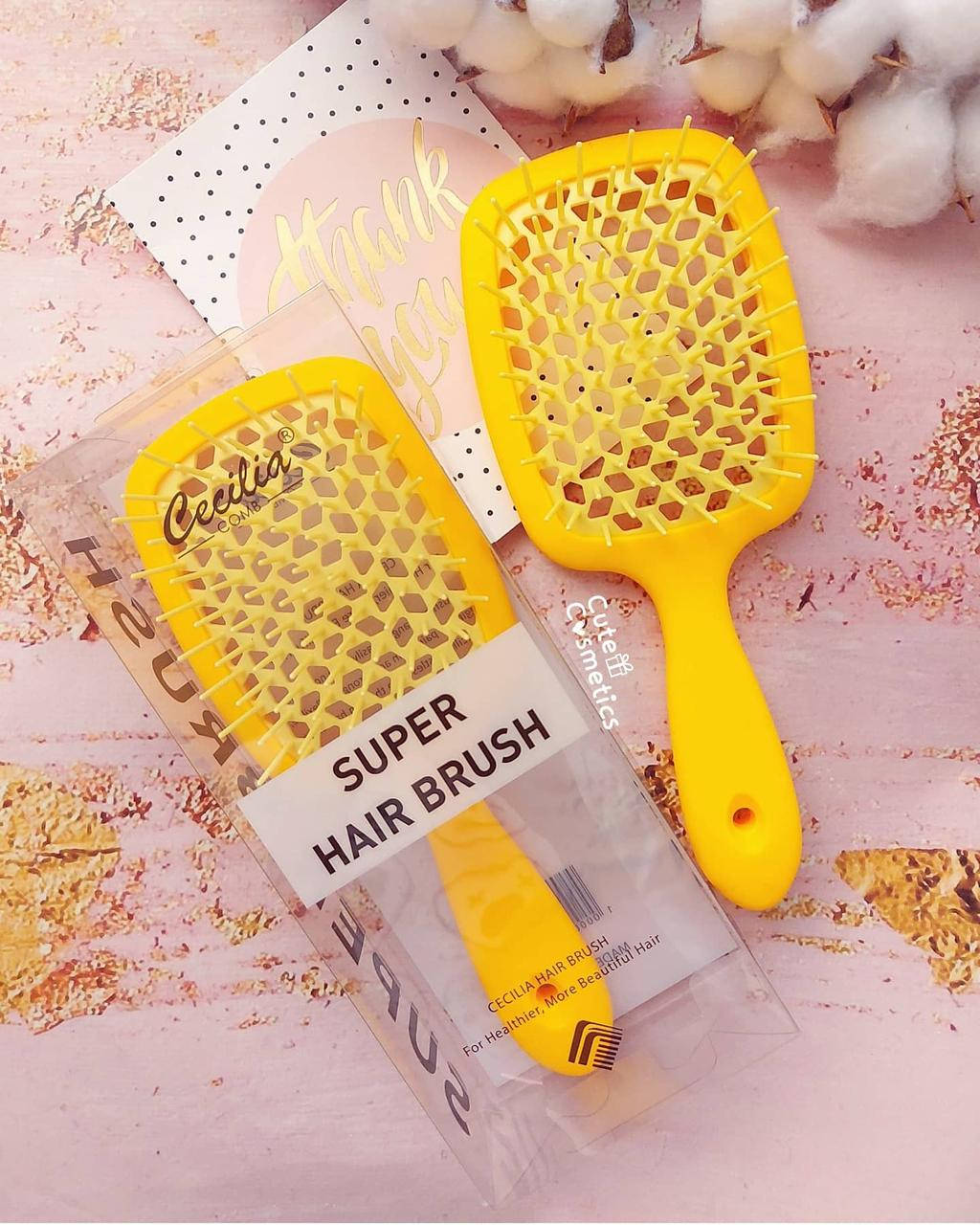 

Розчіска для волосся матова Cecilia Super Hair Brush . Жовта