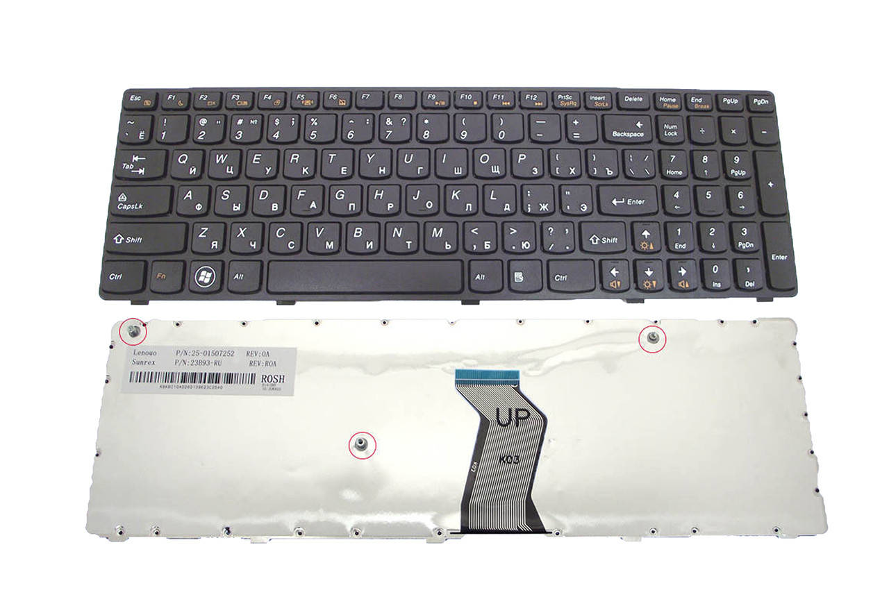 

Клавиатура для ноутбука Lenovo IdeaPad B570e, матовая (25-200938), Черный