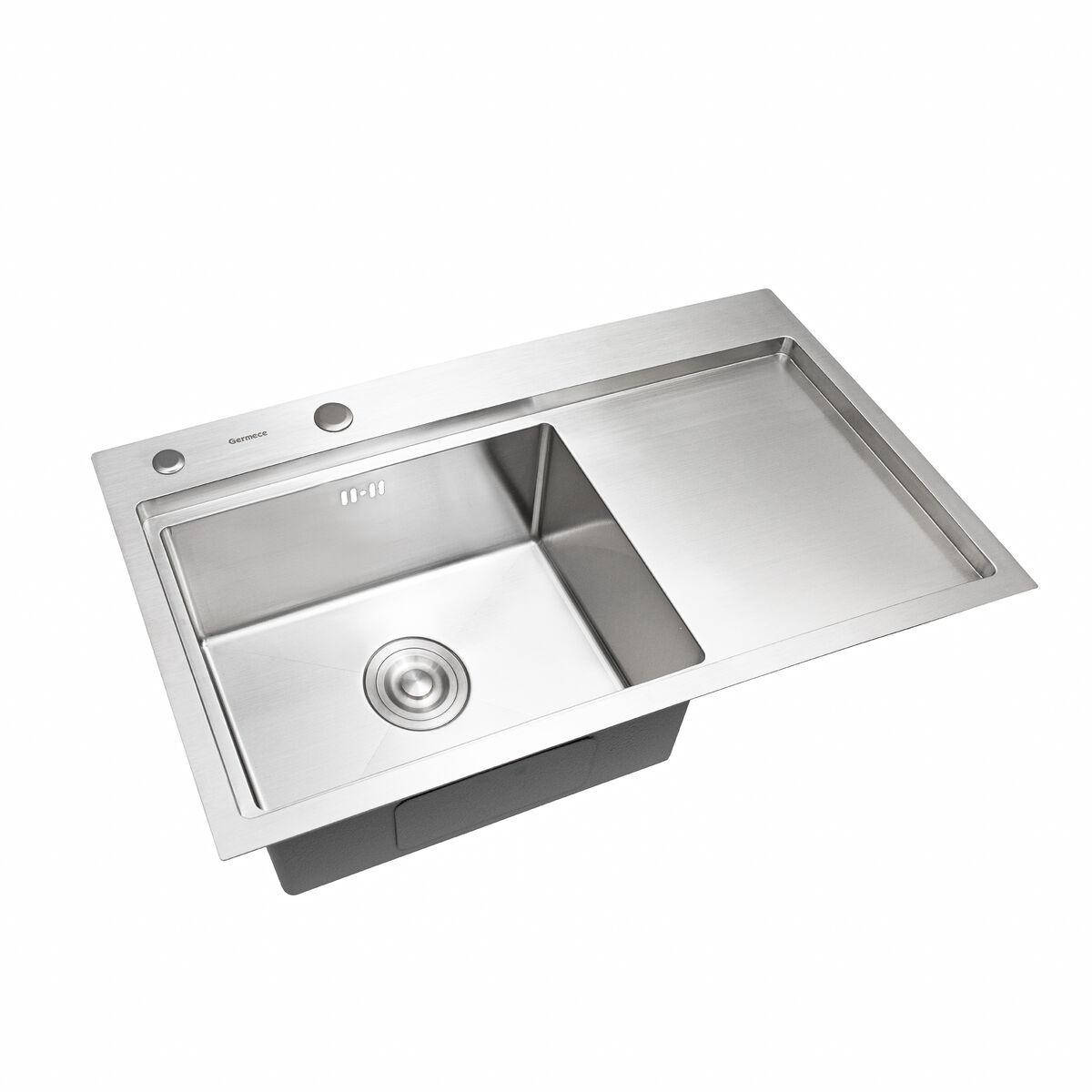 

Кухонная мойка Platinum Handmade 7843/220 L с дозатором и корзиной сталь 3.0/1.5 мм