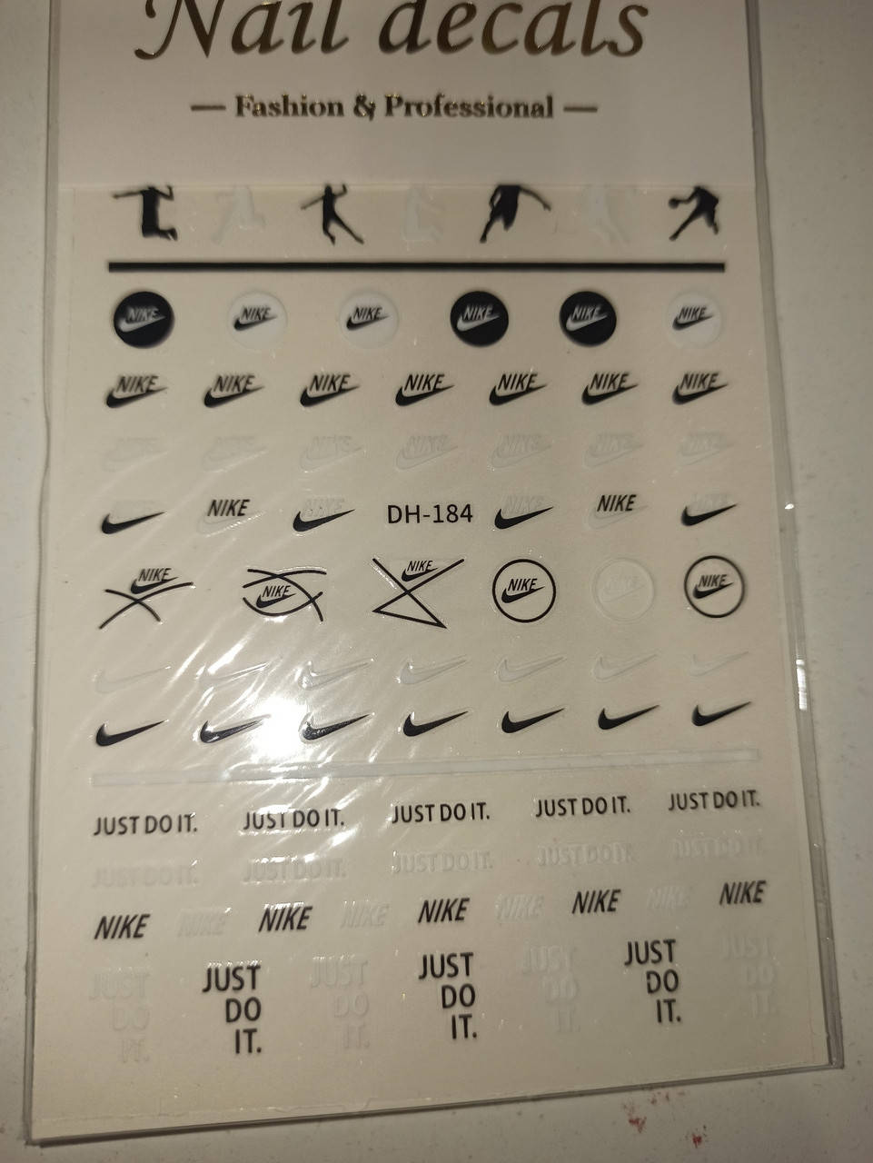

Наклейки для дизайна ногтей Nike,Just do it, Белый