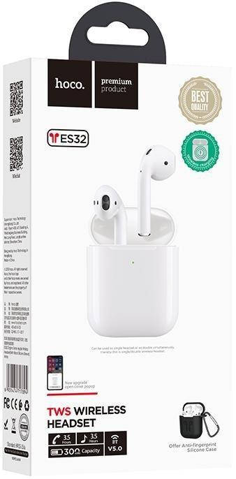 

Наушники Bluetooth Hoco ES32 TWS Original white (black case в подарок)