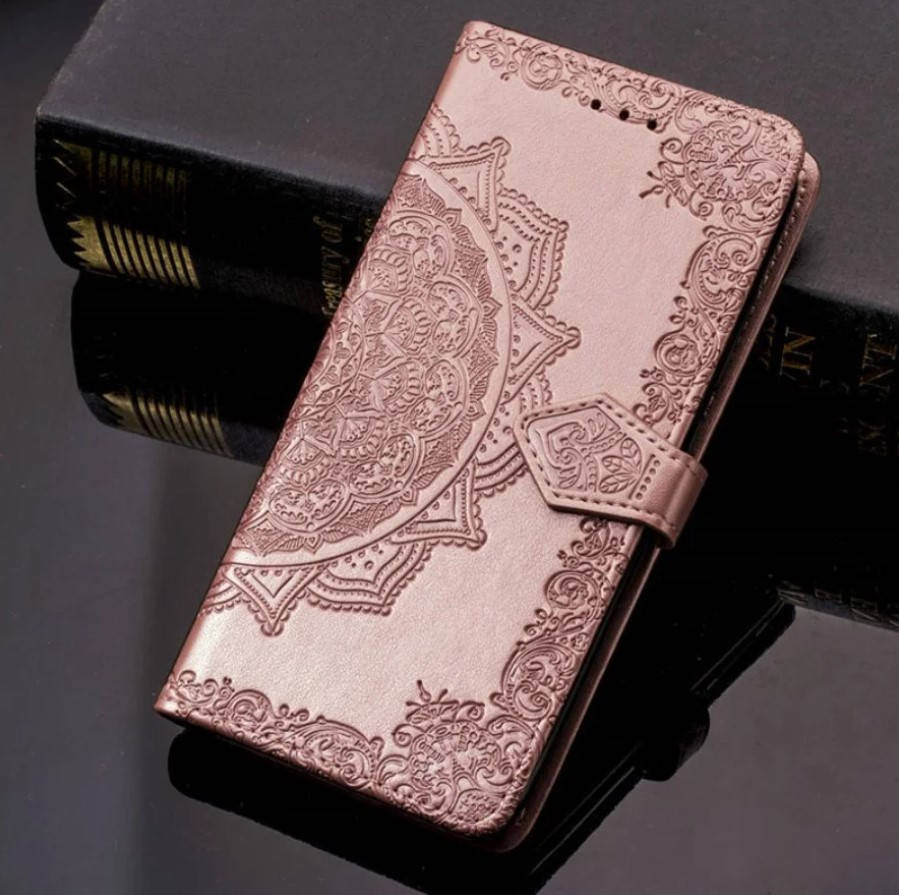 

Чехол книжка Mandala для Xiaomi Redmi Note 9 / Redmi 10X кожаный (Разные цвета) Розовый