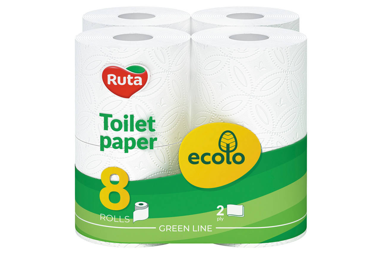 

Туалетная бумага ECOLO "Ruta" 2 слоя 8 рул/уп