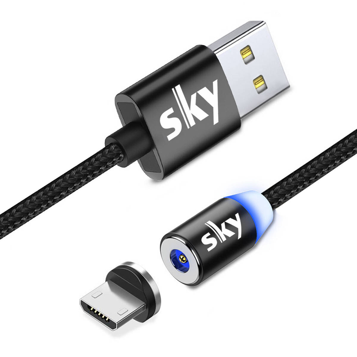

Магнитный кабель SKY micro USB (R) для зарядки (100 см) Black, Черный
