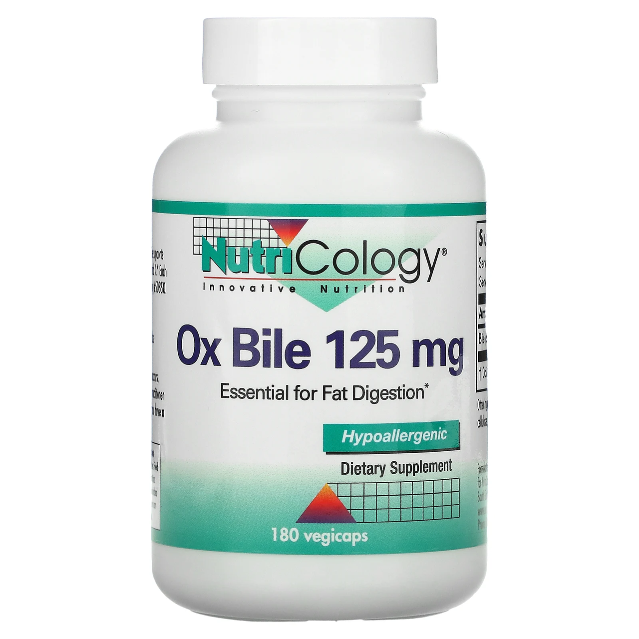 

Экстракт бычьей желчи (Ox Bile), Nutricology, 125 мг, 180 капсул (ARG-56370)