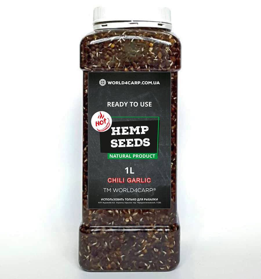 

Конопля для рыбалки готовая Hemp seed Chili Garlic 1л